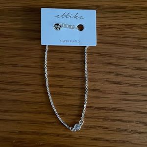 Ettika silver plated single stone bracelet